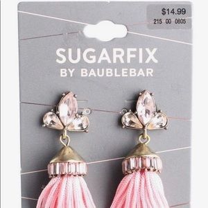 BaubleBar Jewelry - Baublebar Pink Tassel Statement Crystal Earrings BaubleBar Jewelry - Baublebar Pink Tassel Statement Crystal Earrings